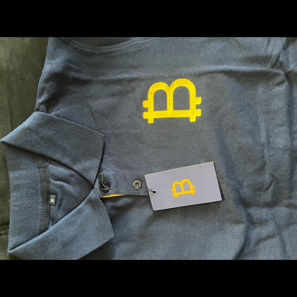 Navy Bitcoin Polo shirt M